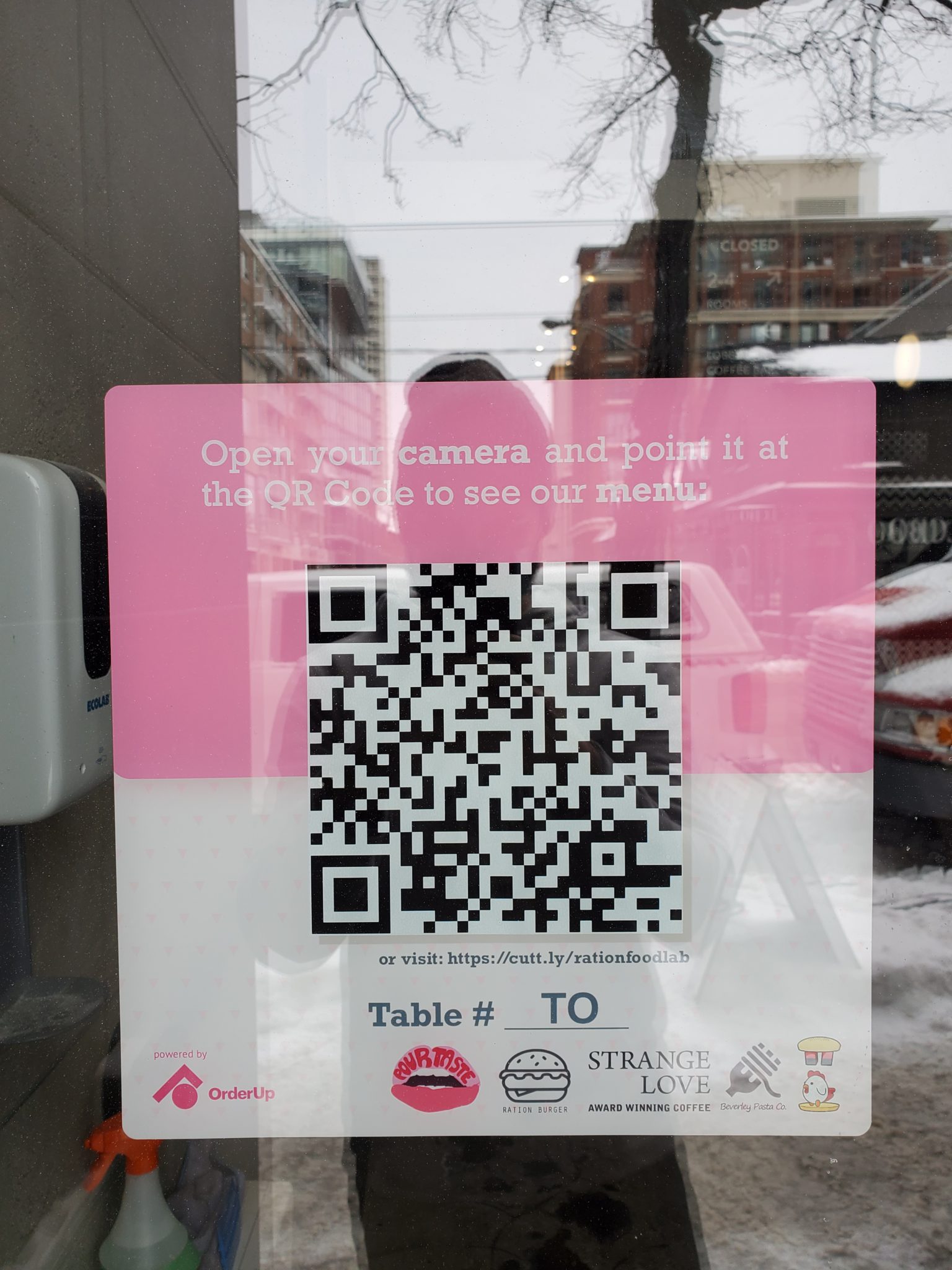 OrderUp QR code on Front Window