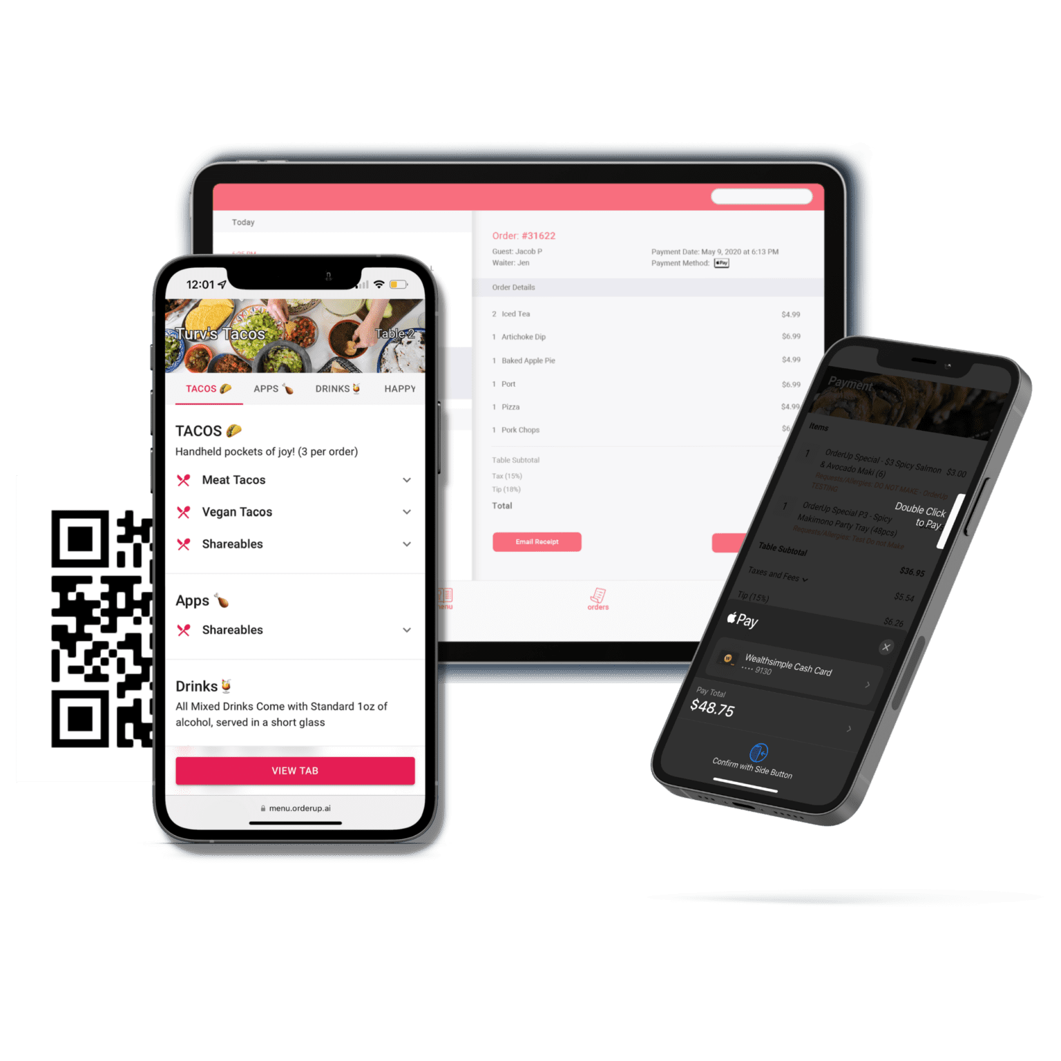 Contactless Dining OrderUp Digital Menu mobile phone